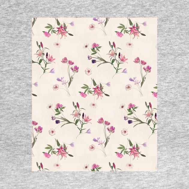 Scattered Floral on Cream by micklyn